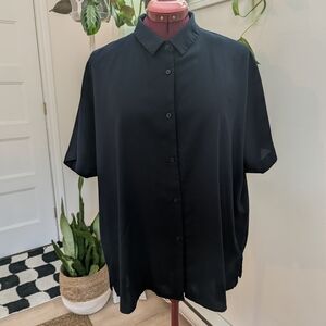 Uniqlo / Marine Short-Sleeve Button-Up Shirt - Classic Collar / XL